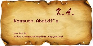 Kossuth Abdiás névjegykártya